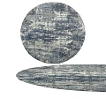 Round Abstract Pattern Rug With Blue Gray Textured Design For Home Decor 3d model