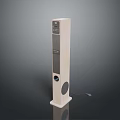 Modern White Vertical Computer Speaker With Control Panel And Desktop Connectivity 3d model