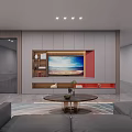 Elegant Modern Bedroom Furniture Showroom With Comfortable Bed Decorative Mirror Nightstand And Stylish Bookshelves
