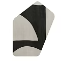 Modern Stylish Shaped Rug With Abstract Geometric Patterns And Beige Black Tones 3d model