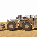 CAT Functional Construction Vehicle With Large Wheels And Safety Features On Sand 3d model