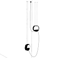 Black And White Modern Pendant Lights With Geometric Shapes And Suspended Lines Design