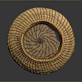 Handmade Woven Basket For Home Storage With Natural Straw And Round Striped Design