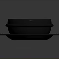 Black Bowl With Square Tray For Daily Household Use And Smooth Surface