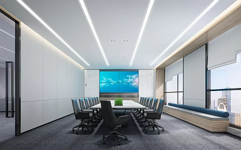 Modern Conference Room 3d model