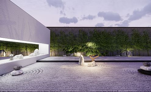 New Chinese Courtyard Landscape Sits Landscape Plants rockery 3d model