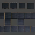 Metal Fences on Neatly Arranged Metal Platforms with Blue Background