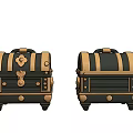 Ornate Black And Gold Treasure Chests With Decorative Metal Accents And Feet