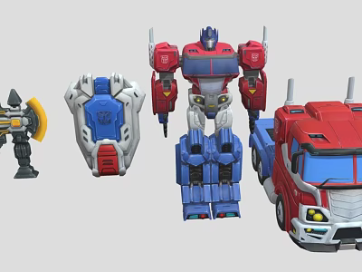 Game And Movie Transformers Characters Optimus Prime With Robot And Truck Modes 3d model