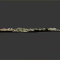Modern 3D Terrain Model with Mountain Ranges River Valleys and Vegetation Zones
