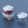 Transparent Square Food Storage Containers With White Airtight Lids For Kitchen Use