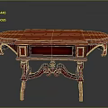 Classic Mahogany Table With Oval Top Carved Legs And Decorative Details