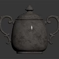 Vintage Ceramic Teapot With Lid Two Curved Handles And Textured Surface