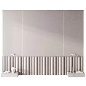 Modern bedside background wall bed background 3d model