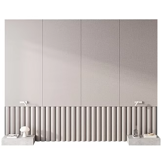 Modern bedside background wall bed background 3d model