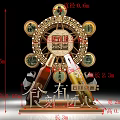 Traditional Wheel Shaped Decoration Featuring Tongxin Double Happiness Symbol Wine Bottles and Shi You Jiangxin