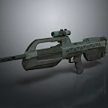 Sci Fi Weapon With Scope Geometric Pattern Design Futuristic Green Gray Appearance