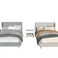 Modern Single Bed Fabric Single Bed 3d model