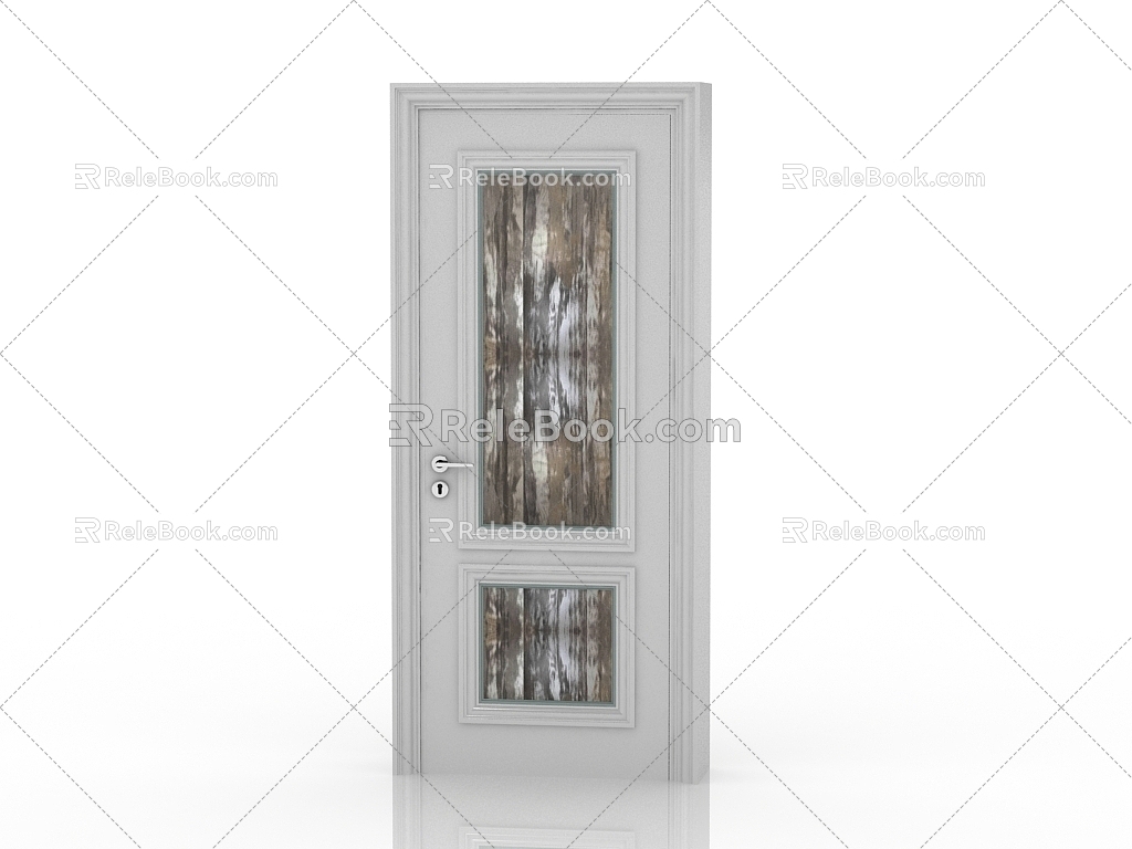 Jianou solid wood door interior door door 3d model