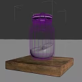 Elegant Decorative Ornament Set With Glass Jar Metal Clasp Lid Sand And Wooden Base