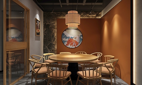 New Chinese-style private room Fast-food restaurant private room 3d model