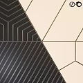 Modern Interior Wall Design With Geometric Patterns And Black White Tiles 3d model