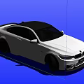 White Sporty Coupe Car With Black Roof And Sleek Black Wheels Design