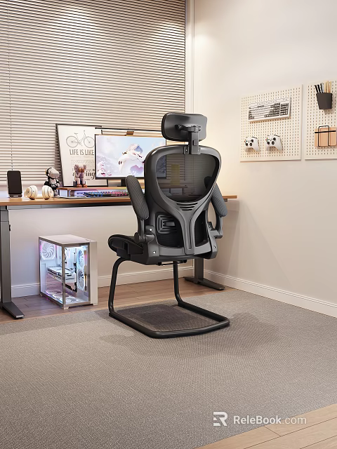 Ergonomic Office Chair With Lumbar Support Modern Design For Home Workspace 3d model 