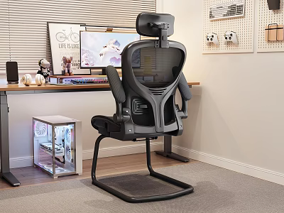 Ergonomic Office Chair With Lumbar Support Modern Design For Home Workspace 3d model
