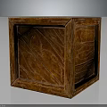 Square Brown Wooden Storage Box With Intricate Carved Details And Natural Wood Grain