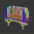 Blue And Transparent Medical Isolation Cot With Protective Enclosure And Wheels