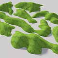 Green Grass Covered 3D Microtopography With Irregular Shapes Landscape Model 3d model