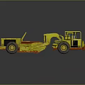 Yellow Industrial Construction Vehicle With Cab Dump Bed And Large Tires 3d model