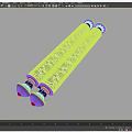 Golden Decorative Scrolls With Ornate Green End Caps And Shiny Surface 3d model