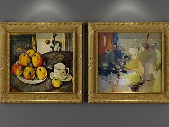 European oil painting decorative painting 3d model