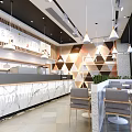 SOMISS Dessert Shop Modern Interior Design With Marble Counter Wooden Decor And Signage