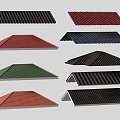 Modern Roof Eaves Tile Top Roof Glazed Tile 3d model