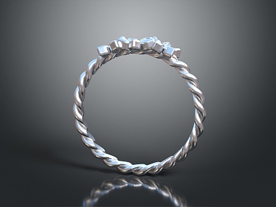 Modern Ring Diamond Ring Gem Ring Women's Ring 3d model