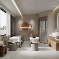 Serene SPA Sauna Room Interior with Massage Bed Hanging Robe and Window View