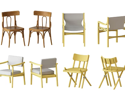 Modern Leisure Chair Folk Chair 3d model