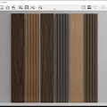 Modern Wood Grain Wall Panels With Multiple Colors And Striped Patterns 3d model
