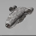 Futuristic White Aerospace Spaceship Featuring Two Large Engines And Sci Fi Elements 3d model