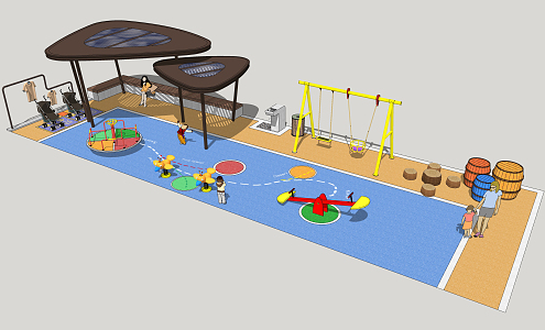 Modern play equipment children's play field 3d model