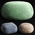 Lazy Sofa Upholstered Ottoman Stool 3d model