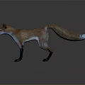 Game And Movie Character 3D Fox With Brown Fur White Glowing Eyes And Bushy Tail