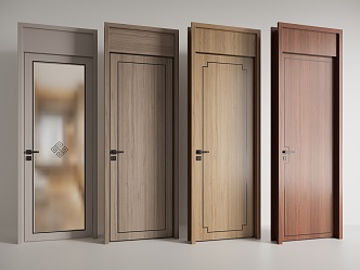 New Chinese style single door 3d model