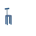 Modern Blue Leisure Chair with Cylindrical Backrest Round Seat and Slim Legs