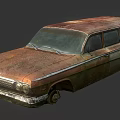 rusty car 3d model