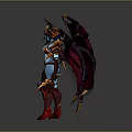 Woman With Red Wings Blue Body And Ornate Headpiece Fantasy Character
