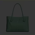 Stylish Green Leather Handbag With Dual Handles And Simple Design For Daily Use